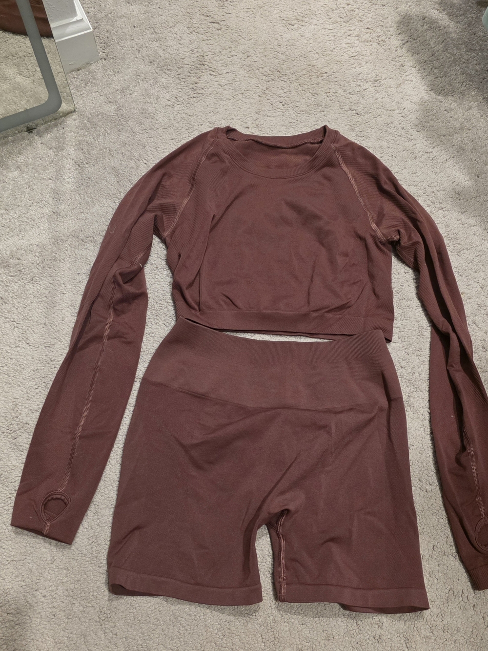 Alphalete Women's Athletic Short Set in Burgundy